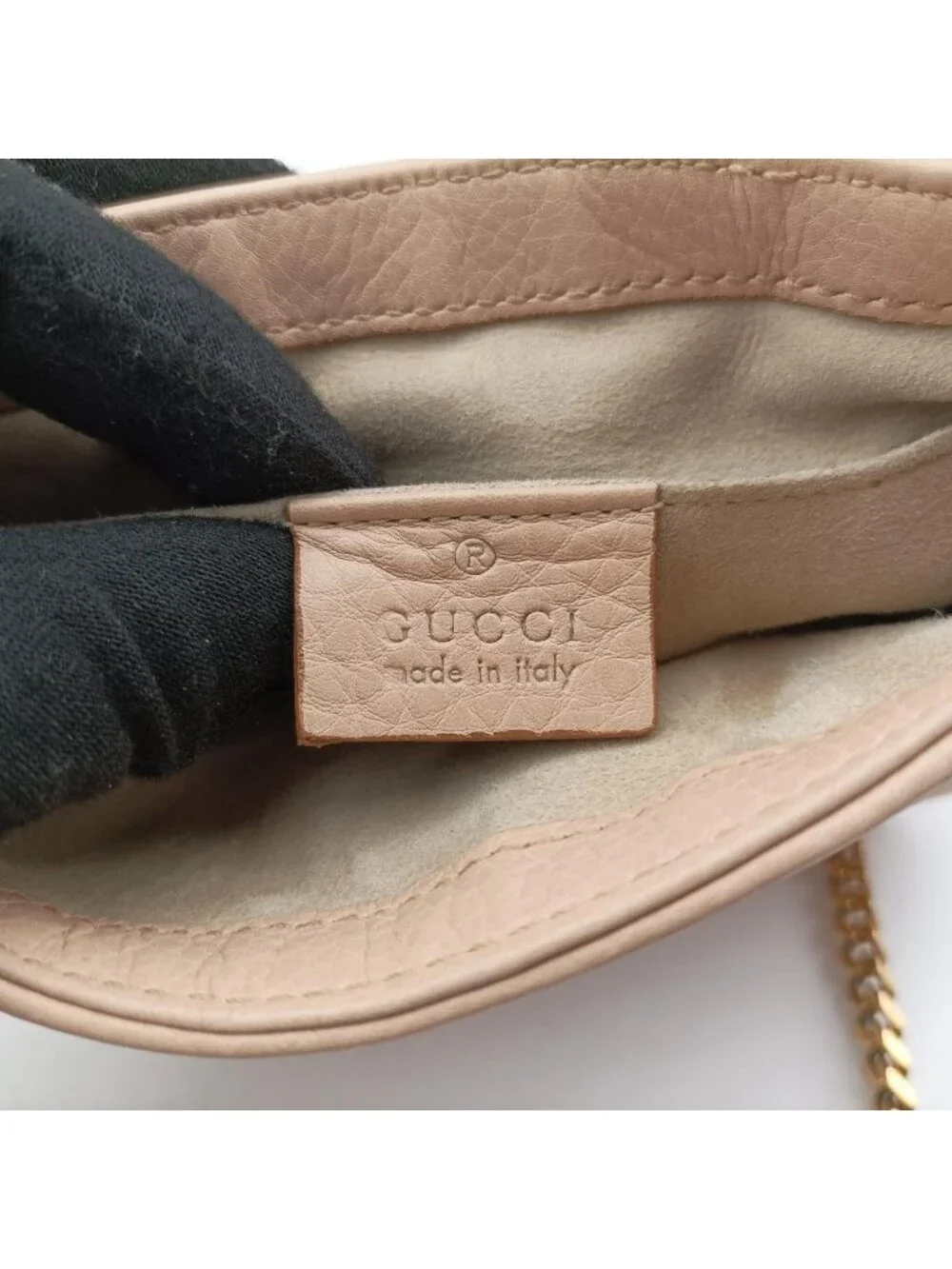 Gucci Double G Gold Pink Leather Shoulder Bag